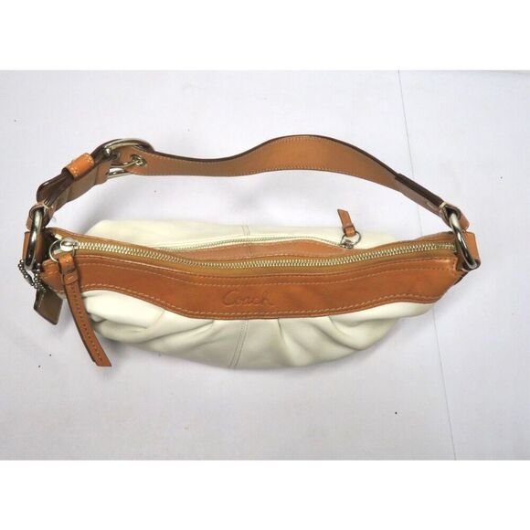Coach Ivory White & Brown Leather Hobo Bag A1073-F13730 - Picture 4 of 12
